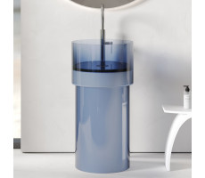 Раковина отдельностоящая прозрачная ABBER Kristall AT2701Saphir синяя 