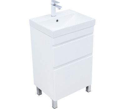 Тумба под раковину Aquanet Слим 50 напольная, белый сатин 00346041 Тумба под раковину Aquanet Слим 50 напольная, белый сатин 00346041