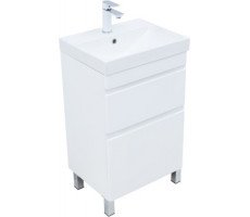 Тумба под раковину Aquanet Слим 50 напольная, белый сатин 00346041 