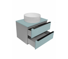 Тумба Runo Мальта 70 подвесная серая/бирюзовая  00-00004661  