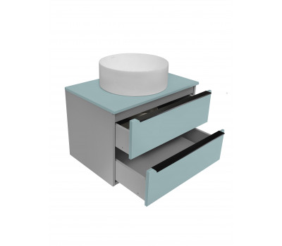 Тумба Runo Мальта 70 подвесная серая/бирюзовая 00-00004661 Тумба Runo Мальта 70 подвесная серая/бирюзовая 00-00004661