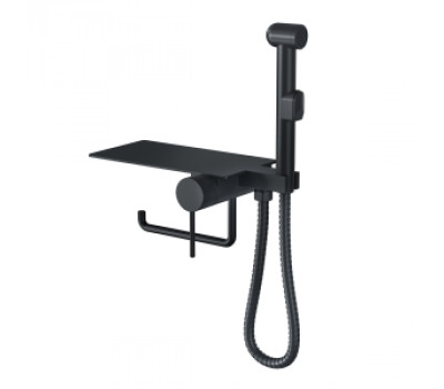 Гигиенический душ с полочкой со смесителем СКАНДИ 708B черный Bronze de Luxe 