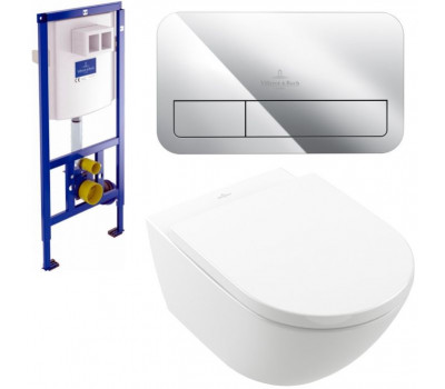 Унитаз с инсталляцией Villeroy & Boch Subway 3.0 4670TS01 (инсталляция 9224 61 00 + клавиша 9224 90 61) Унитаз с инсталляцией Villeroy & Boch Subway 3.0 4670TS01 (инсталляция 9224 61 00 + клавиша 9224 90 61)