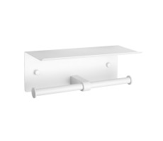 Бумагодержатель двойной с полкой для телефона Fixsen Hotel белый FX-31011W-2 Бумагодержатель двойной с полкой для телефона Fixsen Hotel белый FX-31011W-2