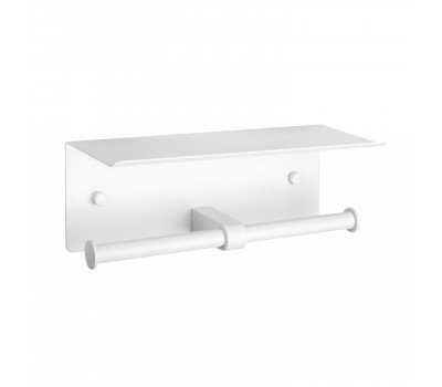 Бумагодержатель двойной с полкой для телефона Fixsen Hotel белый FX-31011W-2 Бумагодержатель двойной с полкой для телефона Fixsen Hotel белый FX-31011W-2