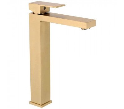 Смеситель для раковины высокий Grocenberg GB3008MG, матовое золото 