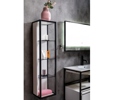 Пенал Armadi Art LOFT высокий белый, полки стекло 896-W 