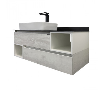 Тумба-умывальник Comforty Прага-120 дуб белый с графитовой столешницей, с раковиной COMFORTY 78189 Тумба-умывальник Comforty Прага-120 дуб белый с графитовой столешницей, с раковиной COMFORTY 78189