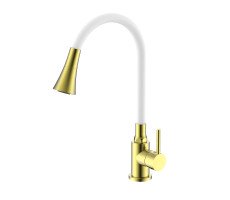 Смеситель Splenka для кухни с гибким изливом S201.4308.03 золотой сатин 