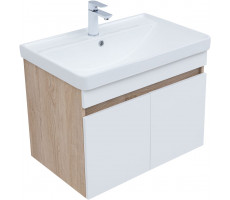 Тумба с раковиной Aquanet Оптима 70 цв. дуб светлый/белый сатин 00345358 Тумба с раковиной Aquanet Оптима 70 цв. дуб светлый/белый сатин 00345358