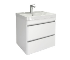 Подвесная тумба-умывальник Comforty Валдай-60П2 белый матовый с раковиной 4460 00-00020675 