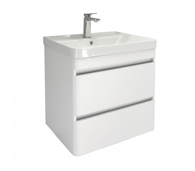 Подвесная тумба-умывальник Comforty Валдай-60П2 белый матовый с раковиной 4460 00-00020675 