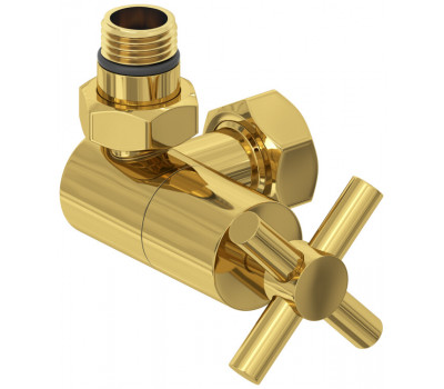 Вентиль Сунержа 3D G 1/2" НР х G 3/4" НГ левый крест цвет-золото 03-1410-1234 