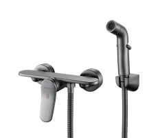 Гигиенический душ со смесителем Shevanik S4705T-1, оружейная сталь