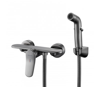 Гигиенический душ со смесителем Shevanik S4705T-1, оружейная сталь