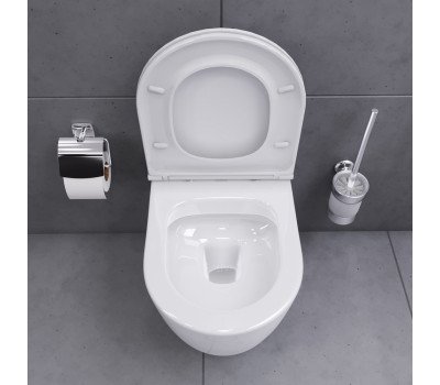 Унитаз подвесной безободковый, с сиденьем микролифт Damixa Sirius DX86C1700SC Белый 