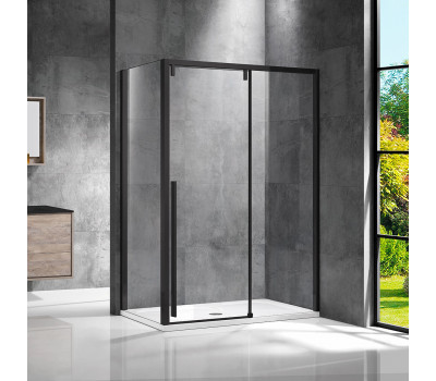 Душевой уголок Vincea  Lugano VSR-1L9014CLB-1, 1400*900, черный, стекло прозрачное 