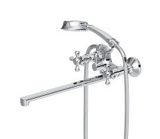 Смеситель для ванны и душа с длинным изливом и душевым набором RedBlu by Damixa Retro 239500000 Хром 
