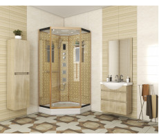 Душевая кабина Niagara Luxe NG-7717G (1000x1000х2150) низкий поддон стенки ЗОЛОТО 