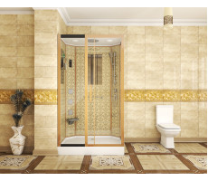 Душевая кабина Niagara Luxe NG-7711GL (900x1200х2150) низкий поддон стенки ЗОЛОТО  