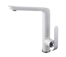 Смеситель для кухонной мойки Lemark Melange LM4905CW хром | белый Смеситель для кухонной мойки Lemark Melange LM4905CW хром | белый