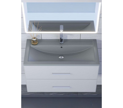 Раковина для ванной кварцевая Uperwood Foster Quartz 80х45,5х17,5 см, серая матовая, бетон 291030037 Раковина для ванной кварцевая Uperwood Foster Quartz 80х45,5х17,5 см, серая матовая, бетон 291030037