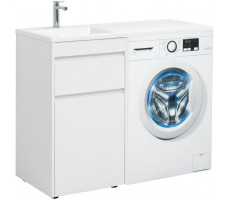 Тумба с раковиной Aquanet Токио 110 L белый (напольная, 1 ящик) 