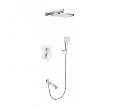 Душевая система встраиваемая Rose R1535F, белый/хром