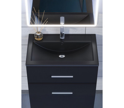 Раковина для ванной кварцевая Uperwood Foster Quartz 70х45,5х17,5 см, черная матовая, космос 291030035 Раковина для ванной кварцевая Uperwood Foster Quartz 70х45,5х17,5 см, черная матовая, космос 291030035