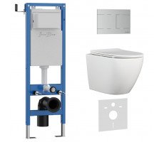 Комплект 3в1 IBERICA BLANCA инсталляция SILENCIO MINI, унитаз BILBAO ALTO белый, кнопка смыва INOX-R хром матовый (IB.001M.BLA.234.1501) Комплект 3в1 IBERICA BLANCA инсталляция SILENCIO MINI, унитаз BILBAO ALTO белый, кнопка смыва INOX-R хром матовый (IB.001M.BLA.234.1501)