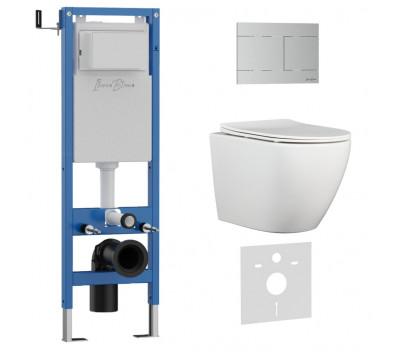 Комплект 3в1 IBERICA BLANCA инсталляция SILENCIO MINI, унитаз BILBAO ALTO белый, кнопка смыва INOX-R хром матовый (IB.001M.BLA.234.1501) Комплект 3в1 IBERICA BLANCA инсталляция SILENCIO MINI, унитаз BILBAO ALTO белый, кнопка смыва INOX-R хром матовый (IB.001M.BLA.234.1501)