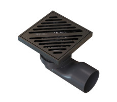 Душевой трап точечный Knotlor SDSL100GM вороненая сталь  