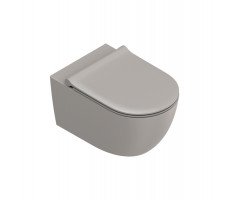 Подвесной унитаз безободковый, смыв Tornado, покрытие Twinglaze+ Catalano Sfera 0511550032 Tortora Satinato 