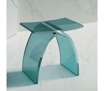 Стульчик для ванной прозрачный ABBER Kristall AT1739Aquamarin бирюзовый 