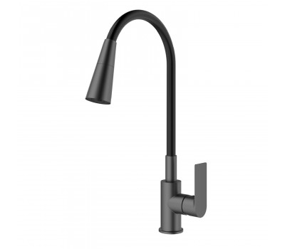 Смеситель Splenka для кухни с гибким изливом S05.43.09 графит 