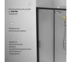 Дверь душевая в нишу AM.PM Gem W90G-100-1-195BT Стекло прозрачное; профиль черный 