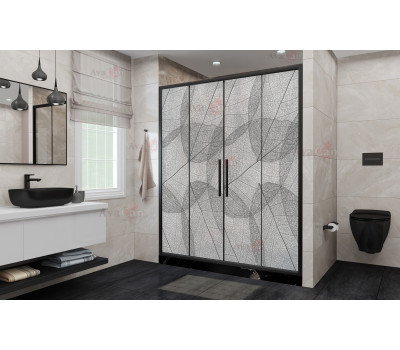 Душевая дверь в нишу AvaCan FB2 170-190 MT черный 
