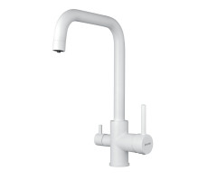 Смеситель для кухни с подключением фильтра Shevanik S228C, белый