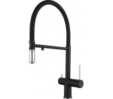 Смеситель для кухни Rivelato Adria U-обр. гибкий излив с краном питьевой воды D-35ммcromo  1523517 nero cromo 