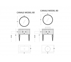 Тумба Armadi Art Canale 80 черная + Золото 843-080-BG 