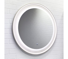 Зеркало Comforty Ереван-80 LED-подсветка, бесконтактный сенсор, антизапотевание, серый шёлк 