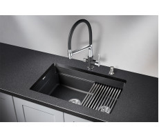 Кухонная мойка GRANULA KS-7304U, ЧЁРНЫЙ  кварц 