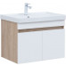 Тумба с раковиной Aquanet Оптима 80 цв. дуб светлый/белый сатин 00345362 Тумба с раковиной Aquanet Оптима 80 цв. дуб светлый/белый сатин 00345362