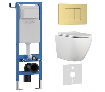 Комплект 3в1 IBERICA BLANCA инсталляция SILENCIO MINI, унитаз BILBAO ALTO белый, кнопка смыва INOX-C золото матовое (IB.001M.BLA.234.1150) Комплект 3в1 IBERICA BLANCA инсталляция SILENCIO MINI, унитаз BILBAO ALTO белый, кнопка смыва INOX-C золото матовое (IB.001M.BLA.234.1150)