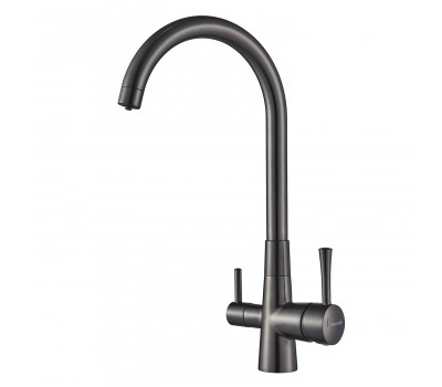 Смеситель для кухни с подключением фильтра Shevanik S428T, оружейная сталь