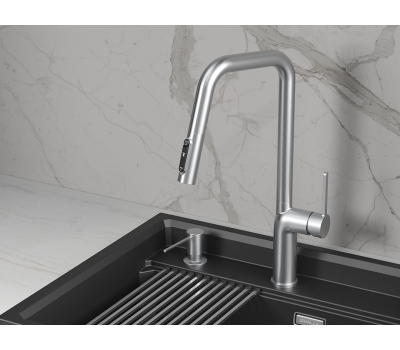 Смеситель для кухни GRANULA 9011, НЕРЖ 