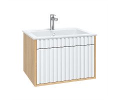 Тумба под раковину Onika Дайлер 60 подвесная белая/дуб сонома (ум. Бергамо Нова 60) 106150 Тумба под раковину Onika Дайлер 60 подвесная белая/дуб сонома (ум. Бергамо Нова 60) 106150