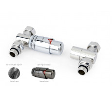 Автоматический терморегулятор Сунержа G 1/2" НР х G 3/4" НГ набор прямой цвет-черный хром/черный хром 01-1420-0000 