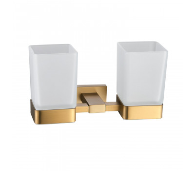 Стакан для ванной комнаты двойной Shevanik SG5622G, золотой сатин