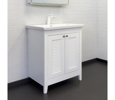 Тумба-умывальник Comforty Классик-70 белый матовый с раковиной Como 70 